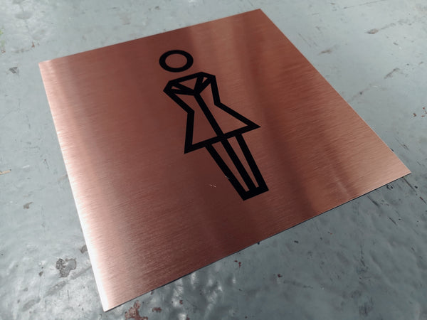 Square Rose Gold Toilet Signs