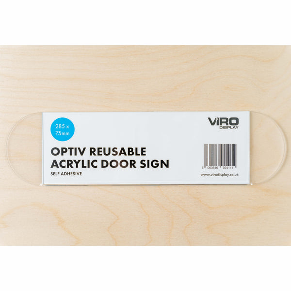 OptiV Reusable Acrylic Door Signs (Self-Adhesive)