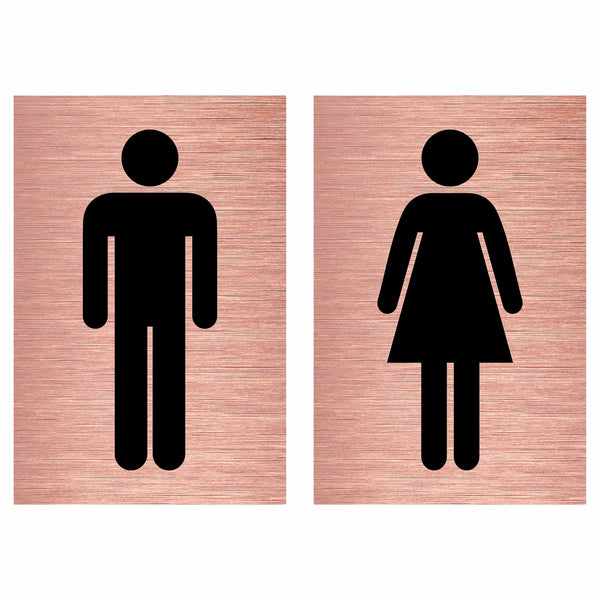 Slimline Aluminium Male & Female Toilet Sign Twin Pack
