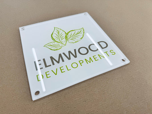 Clear Acrylic Sign for Elmwood Developments