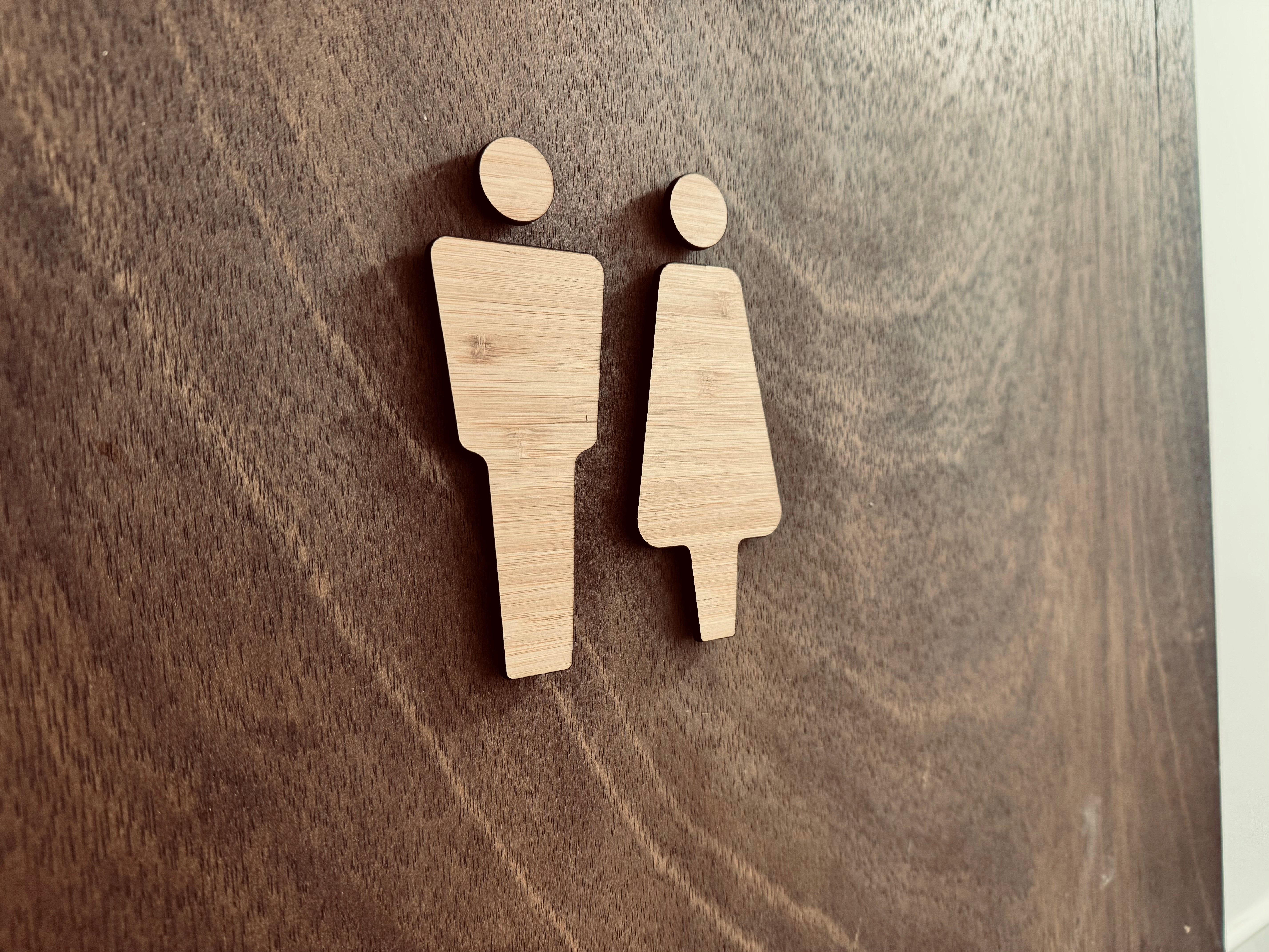 Cut Bamboo Toilet Signs for an Eco-Friendly Packaging Company – Viro ...