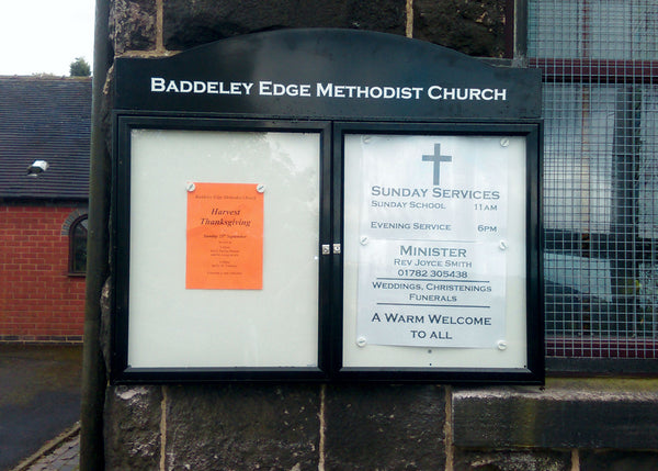 Outdoor Notice Board for Baddeley Edge Church