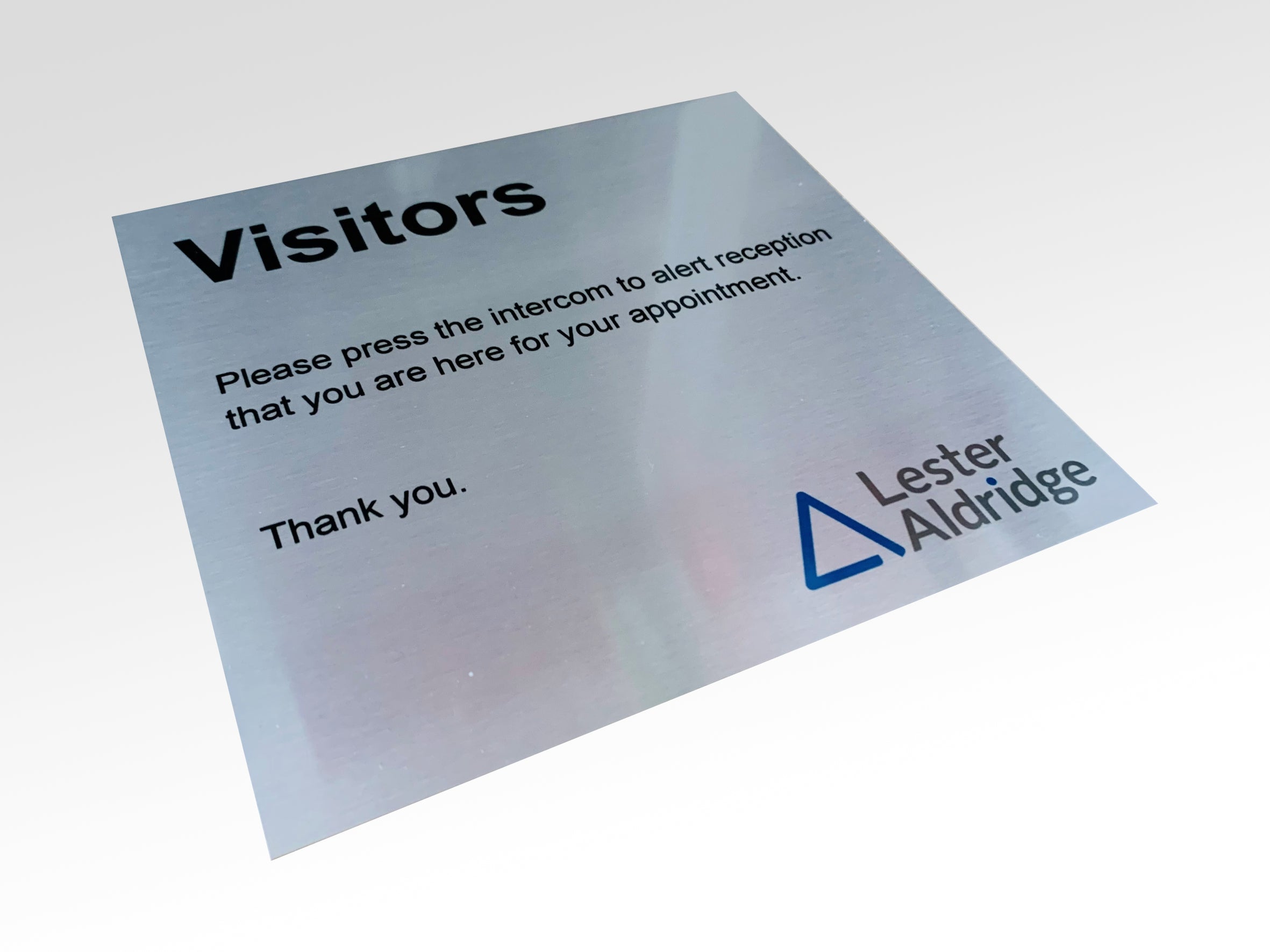 Slimline Aluminium Intercom Signs for Lester Aldridge Solicitors – Viro ...