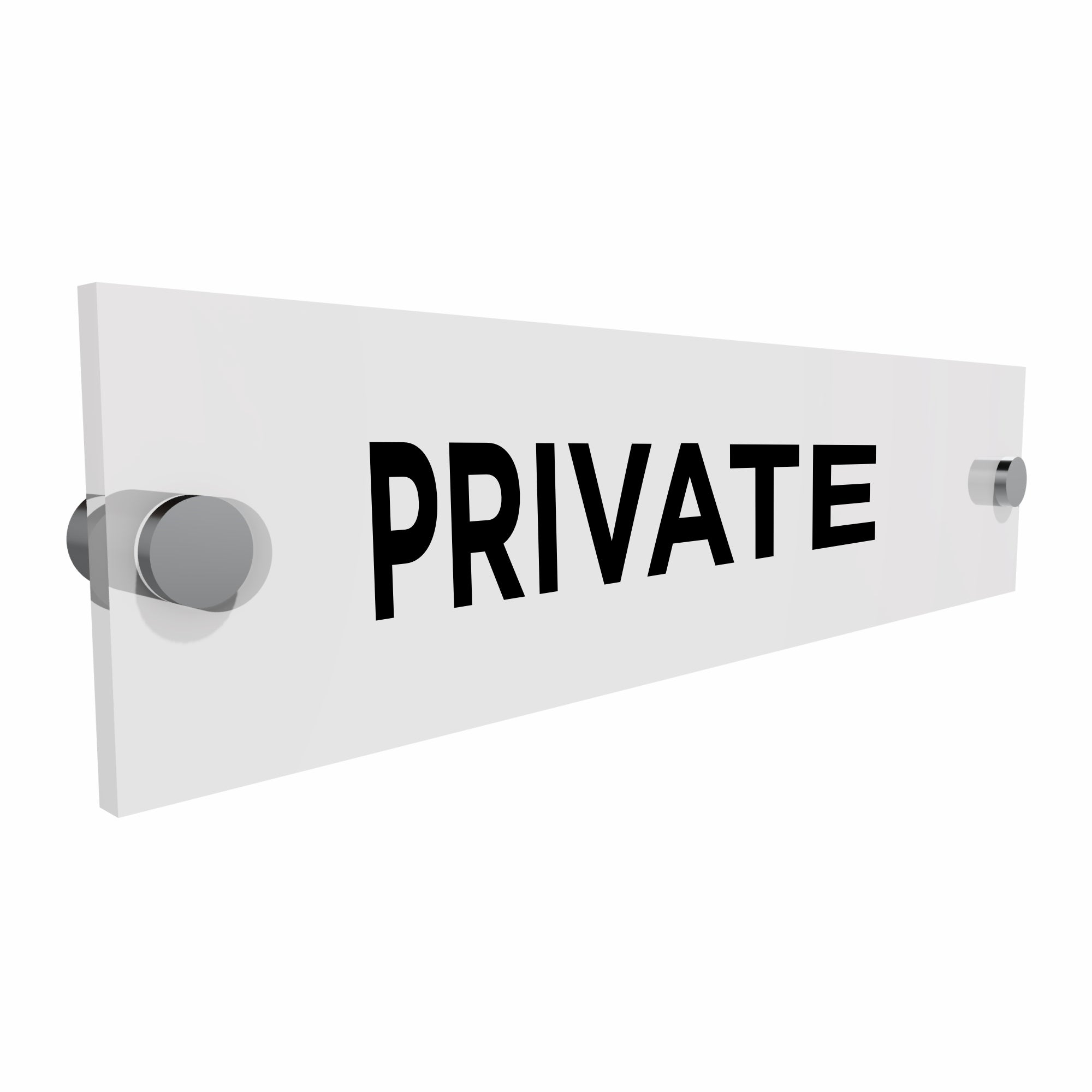 OptiV Clear Acrylic Private Sign - 250 x 60mm | Viro Display UK