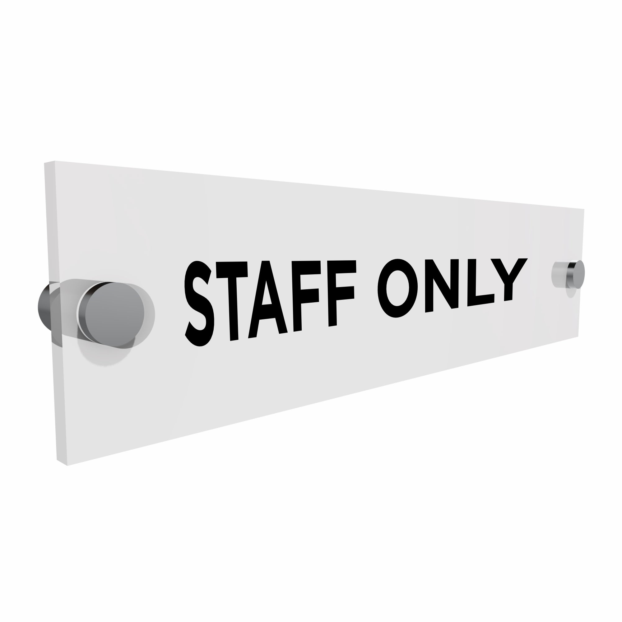 OptiV Clear Acrylic Staff Only Sign - 250 x 60mm | Viro Display UK