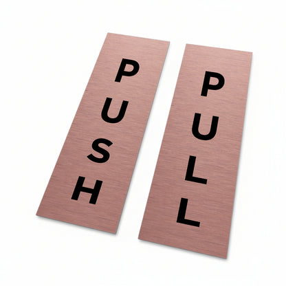 Slimline Aluminium Push & Pull Signs No Border - 50 x 150mm | Viro Display