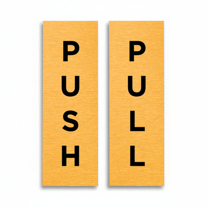 Slimline Aluminium Push & Pull Signs No Border - 50 x 150mm | Viro Display