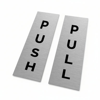 Slimline Aluminium Push & Pull Signs No Border - 50 x 150mm | Viro Display