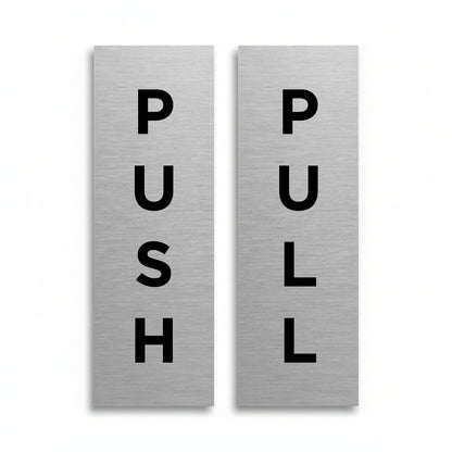 Slimline Aluminium Push & Pull Signs No Border - 50 x 150mm | Viro Display