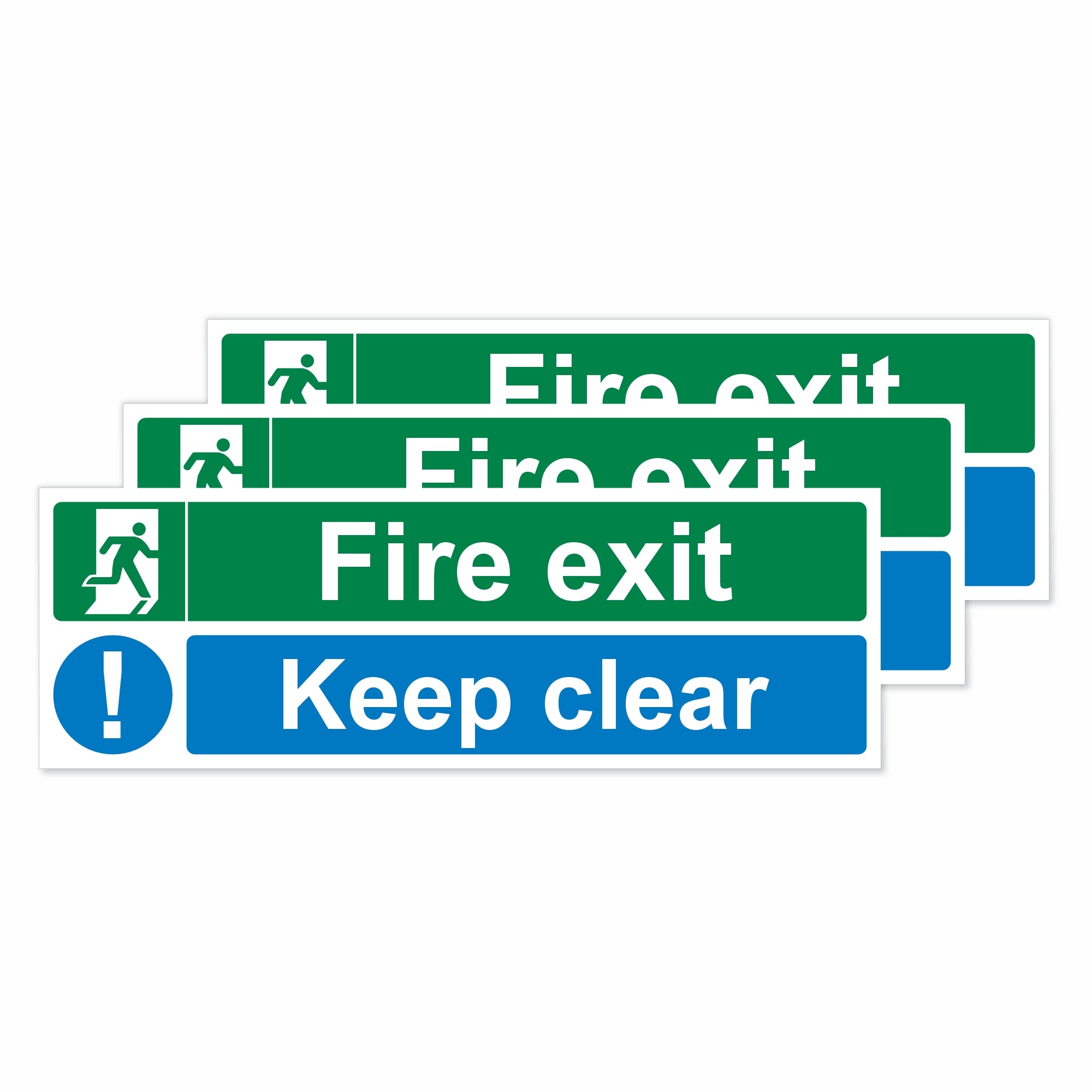 Fire Exit Keep Clear Self-Adhesive Vinyl Signs | Viro Display UK