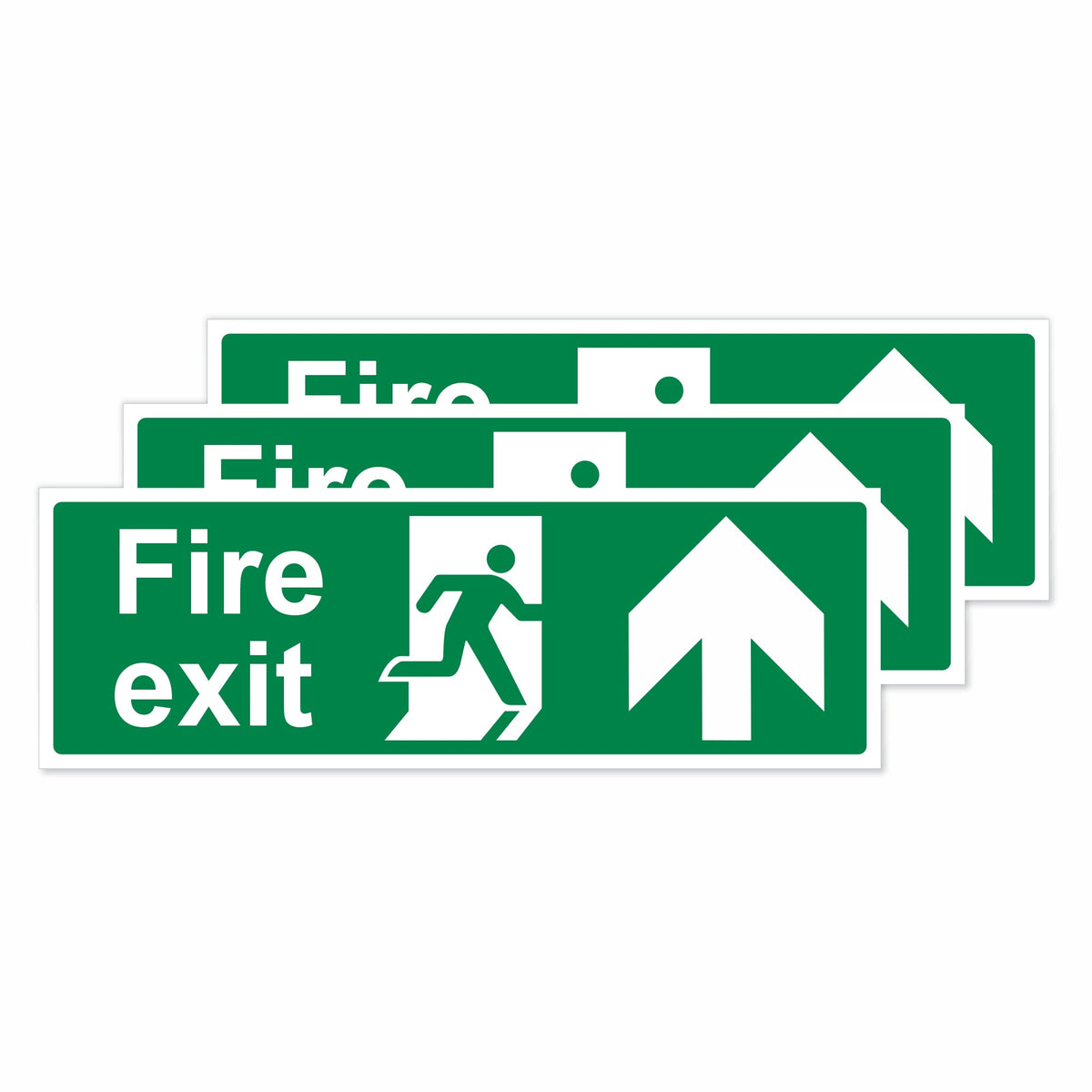 Fire Exit Up Arrow Self-Adhesive Vinyl Signs | Viro Display UK