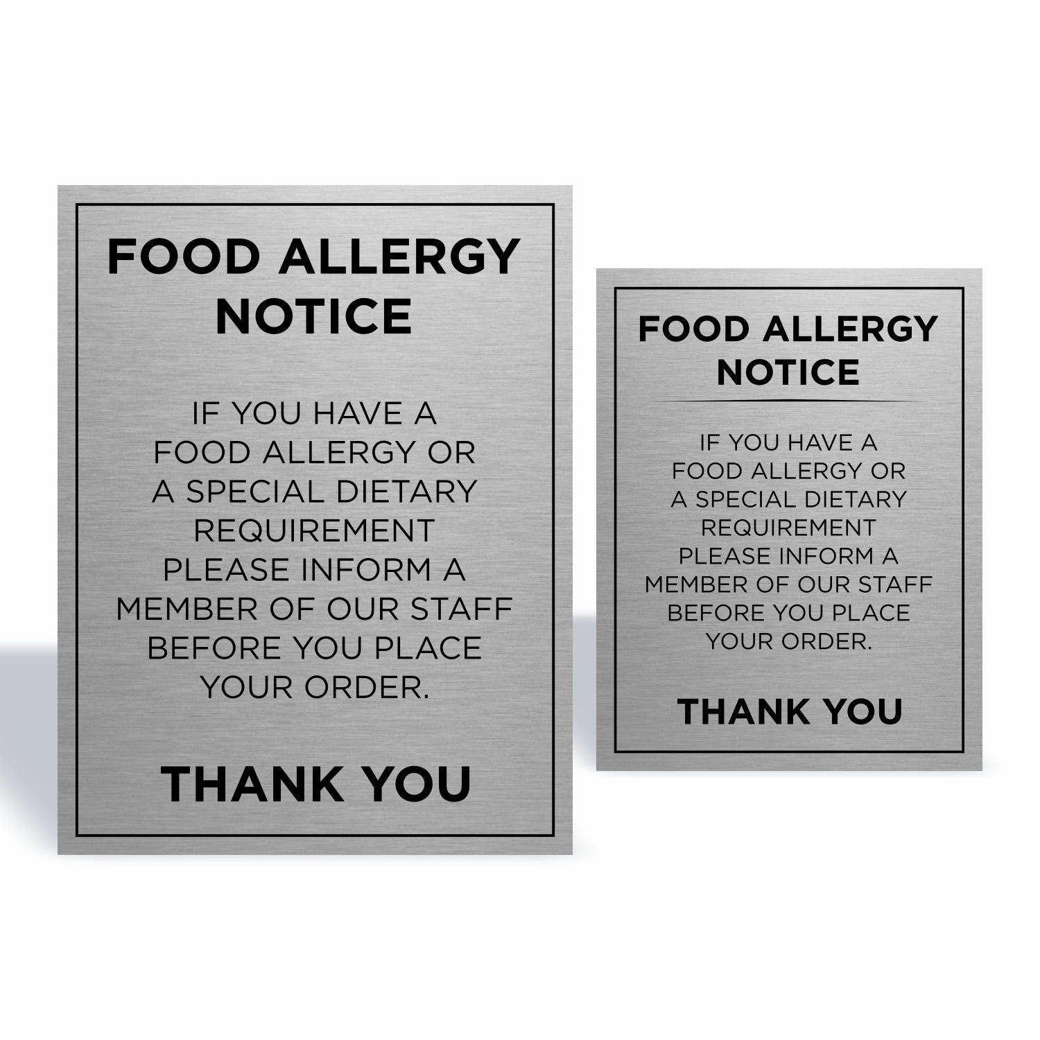 Viro Display Food Allergy Notice Slimline Aluminium Sign | Viro Display