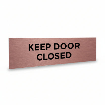 Slimline Aluminium Keep Door Closed Sign - 200 x 50mm | Viro Display