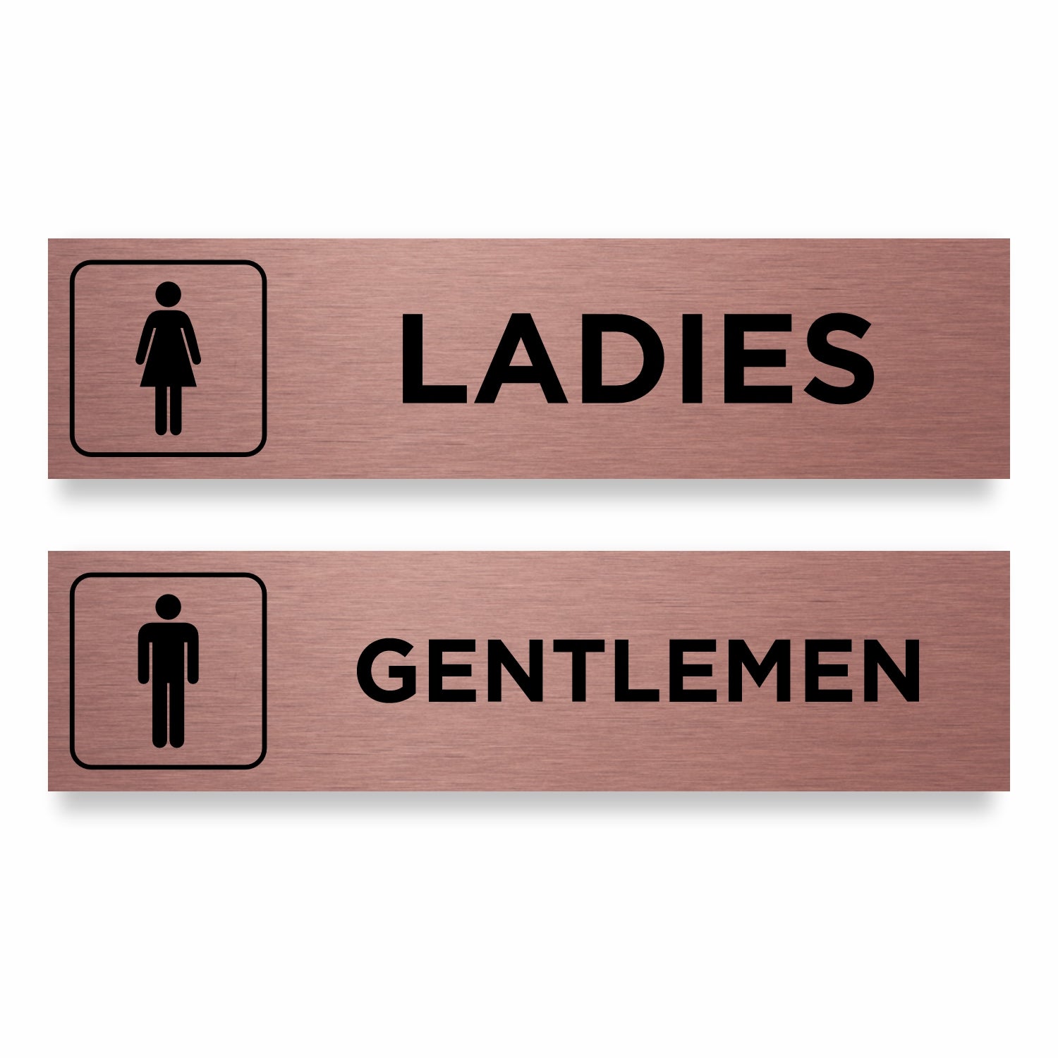 Slimline Aluminium Ladies Gentlemen Toilet Sign Twin Pack - 200 x 50mm | Viro Display