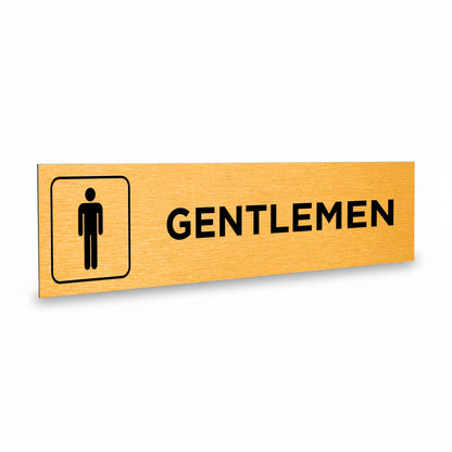 Slimline Aluminium Ladies Gentlemen Toilet Sign Twin Pack - 200 x 50mm | Viro Display