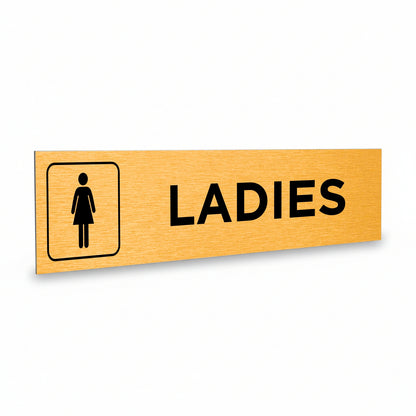 Slimline Aluminium Ladies Gentlemen Toilet Sign Twin Pack - 200 x 50mm | Viro Display