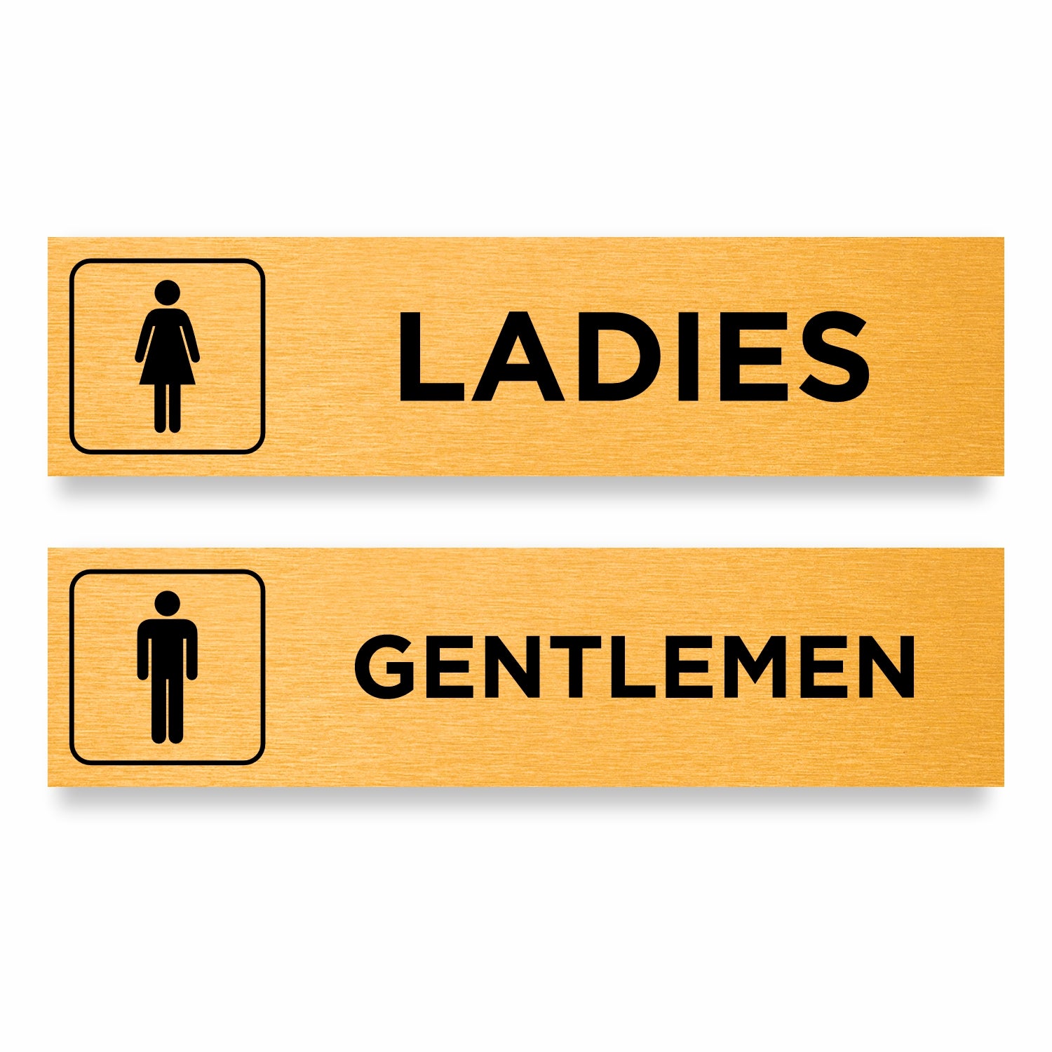 Slimline Aluminium Ladies Gentlemen Toilet Sign Twin Pack - 200 x 50mm | Viro Display