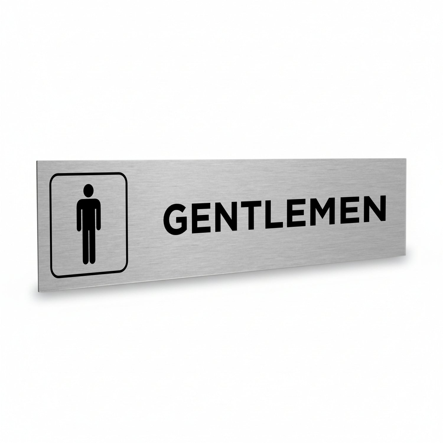 Slimline Aluminium Ladies Gentlemen Toilet Sign Twin Pack - 200 x 50mm | Viro Display