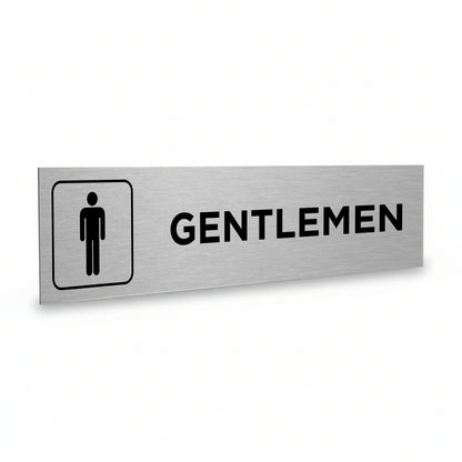 Slimline Aluminium Ladies Gentlemen Toilet Sign Twin Pack - 200 x 50mm | Viro Display
