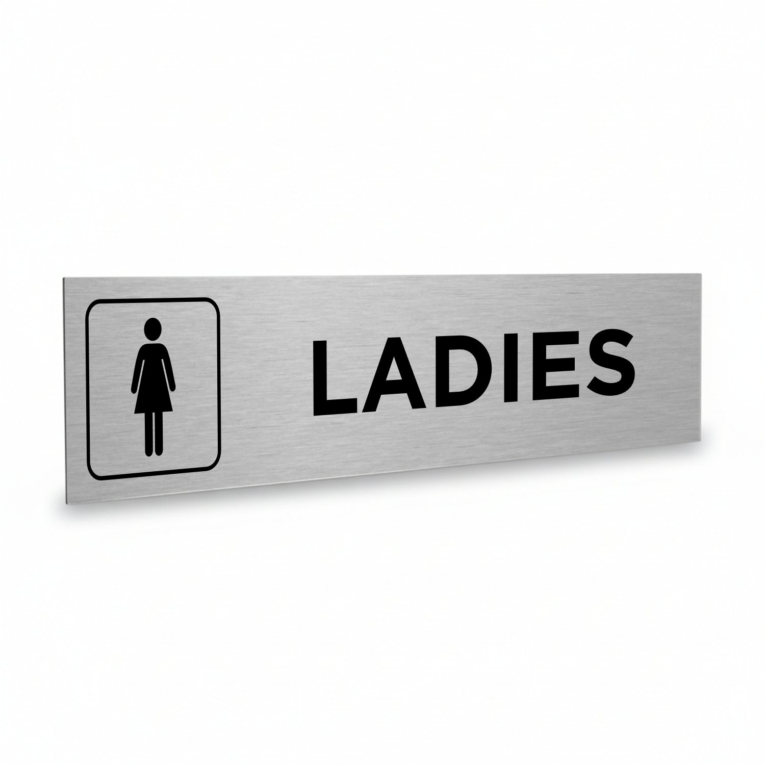 Slimline Aluminium Ladies Gentlemen Toilet Sign Twin Pack - 200 x 50mm | Viro Display