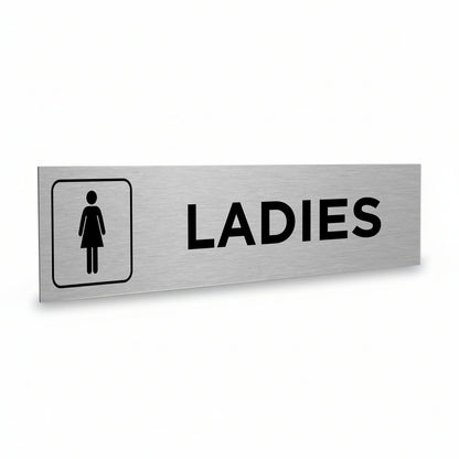 Slimline Aluminium Ladies Gentlemen Toilet Sign Twin Pack - 200 x 50mm | Viro Display