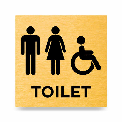 Slimline Aluminium Male & Female Accessible Toilet Sign - 150 x 150mm | Viro Display