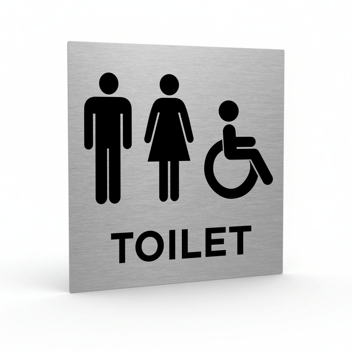 Slimline Aluminium Male & Female Accessible Toilet Sign - 150 x 150mm | Viro Display