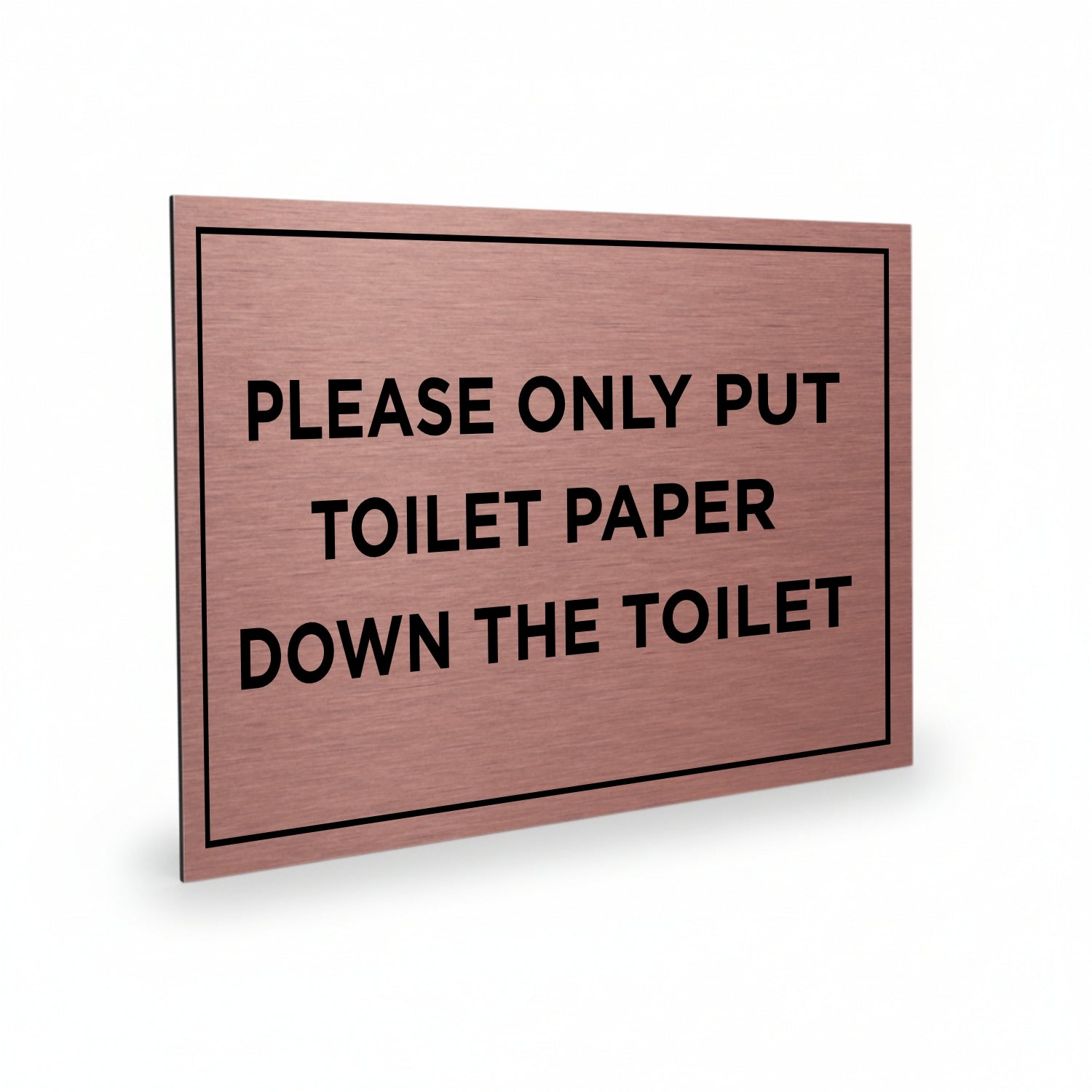 Slimline Aluminium Only Put Toilet Paper Down The Toilet Sign - 150 x 100mm | Viro Display