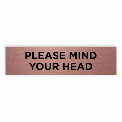 Slimline Aluminium Please Mind your Head Sign - 200 x 50mm | Viro Display