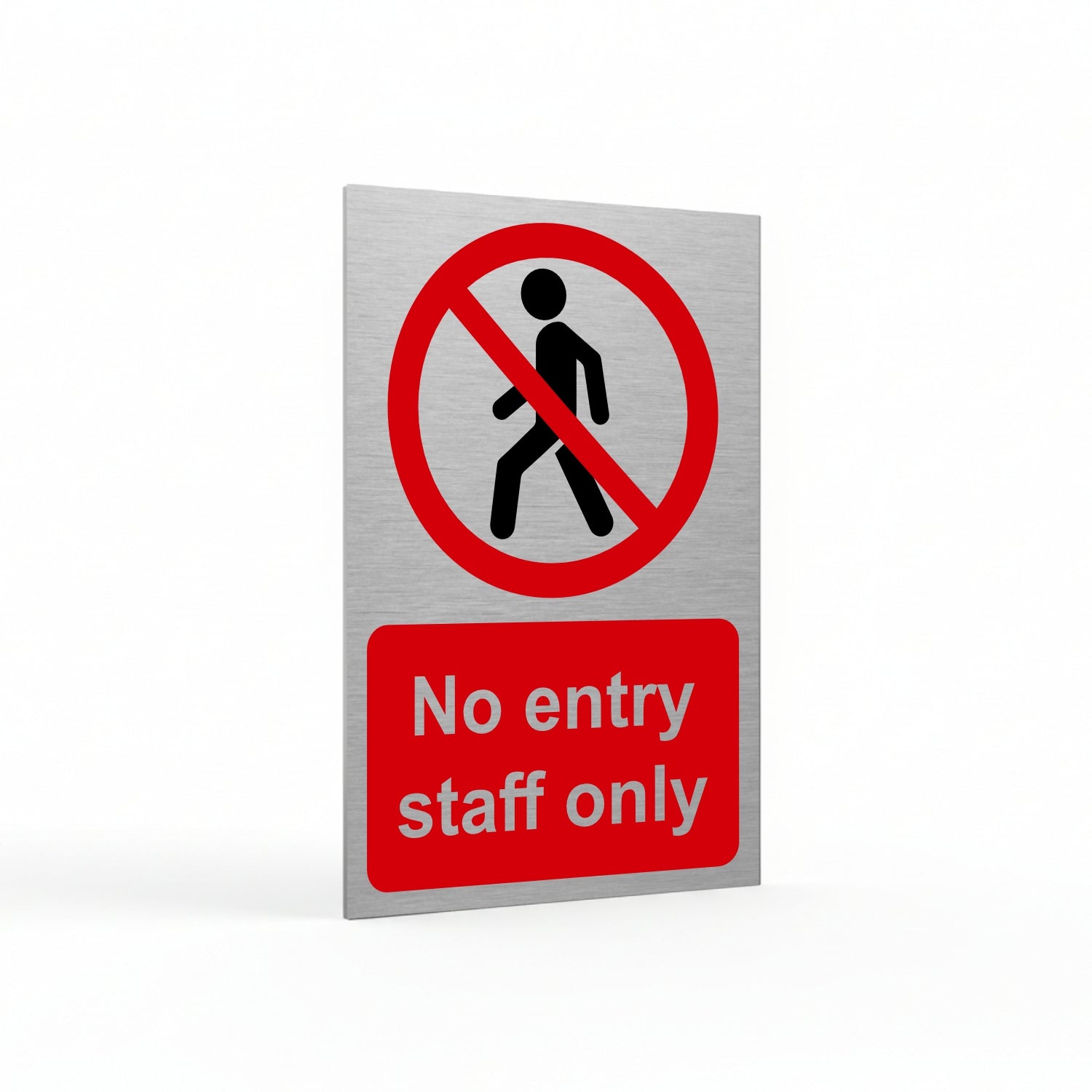 Slimline Aluminium No Entry Staff Only Sign - 100 x 150mm | Viro Display
