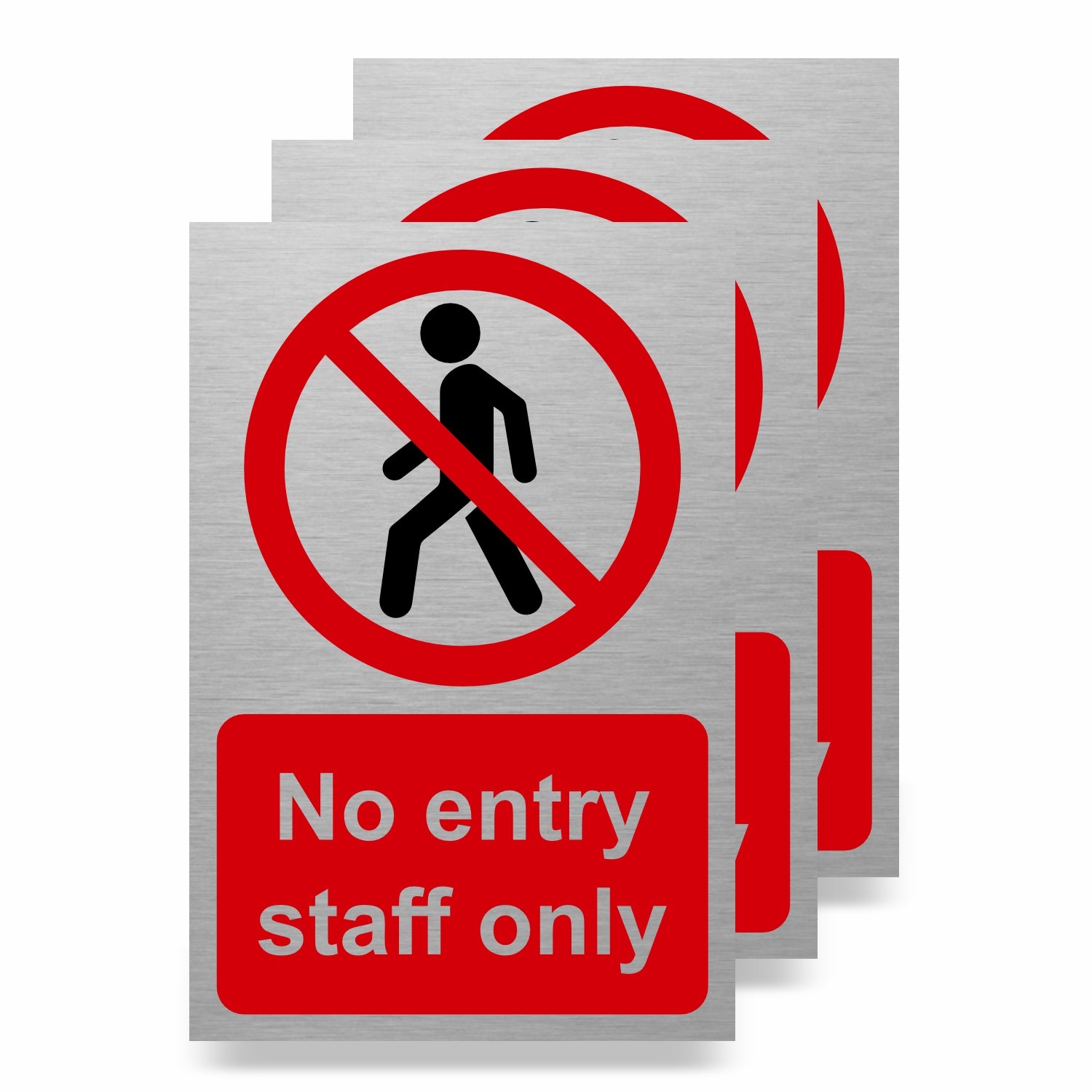 Slimline Aluminium No Entry Staff Only Sign - 100 x 150mm | Viro Display