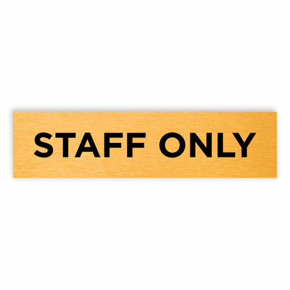 Slimline Aluminium Staff Only Sign - 200 x 50mm | Viro Display
