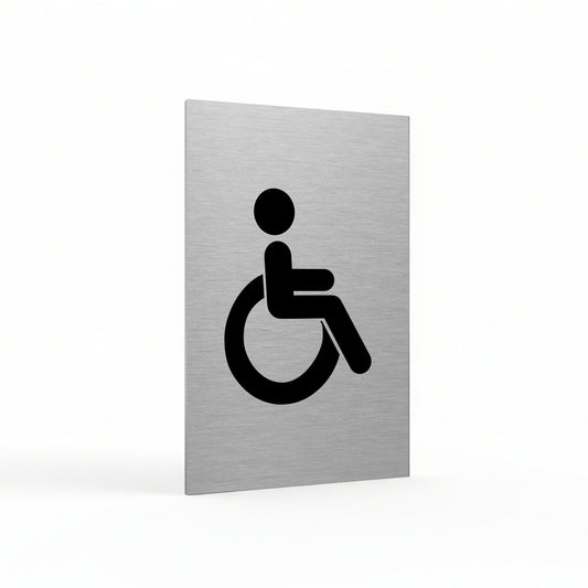 Slimline Aluminium Accessible Toilet Sign - 100 x 150mm | Viro Display