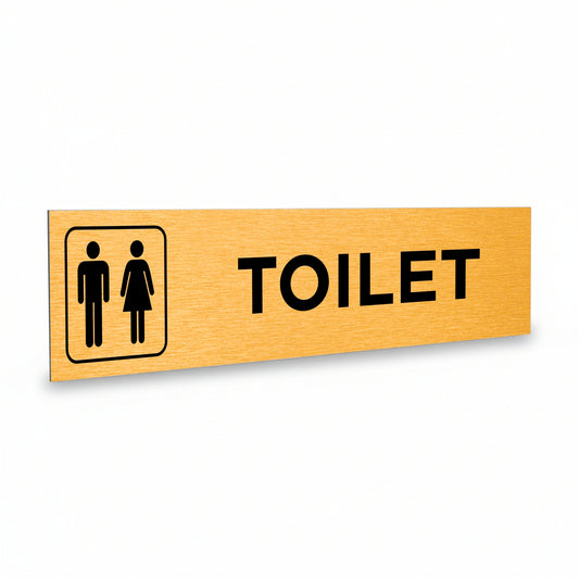 Slimline Aluminium Oblong Toilet Symbol Sign - 200 x 50mm | Viro Display