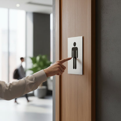 Slimline Aluminium Toilet Sign 4 Pack - Male, Female, Accessible & Baby Change - 100 x 150mm | Viro Display