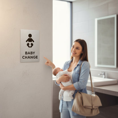 Slimline Aluminium Toilet Sign 4 Pack - Male, Female, Accessible & Baby Change - 100 x 150mm | Viro Display