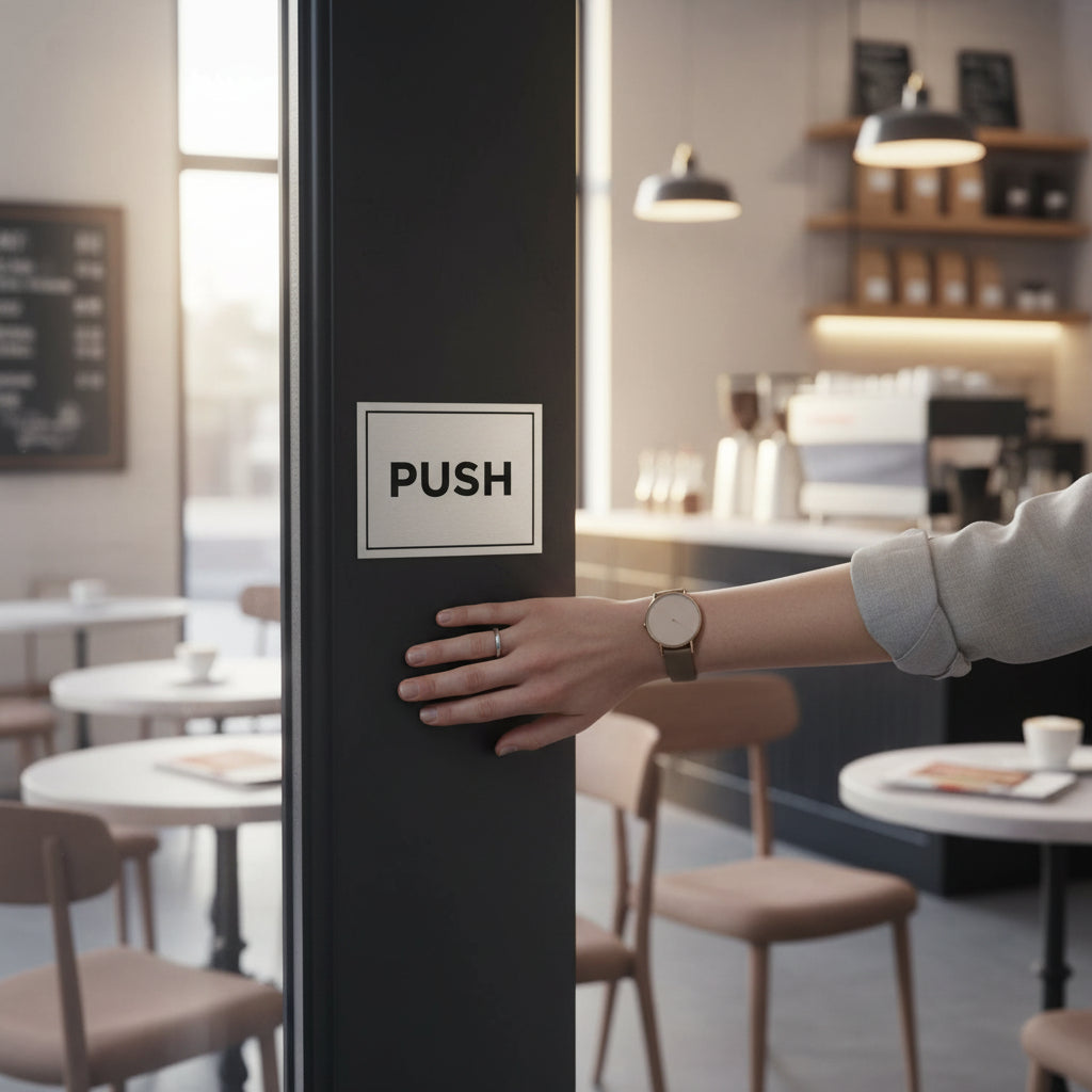 Slimline Aluminium Push & Pull Signs - 100 x 75mm | Viro Display