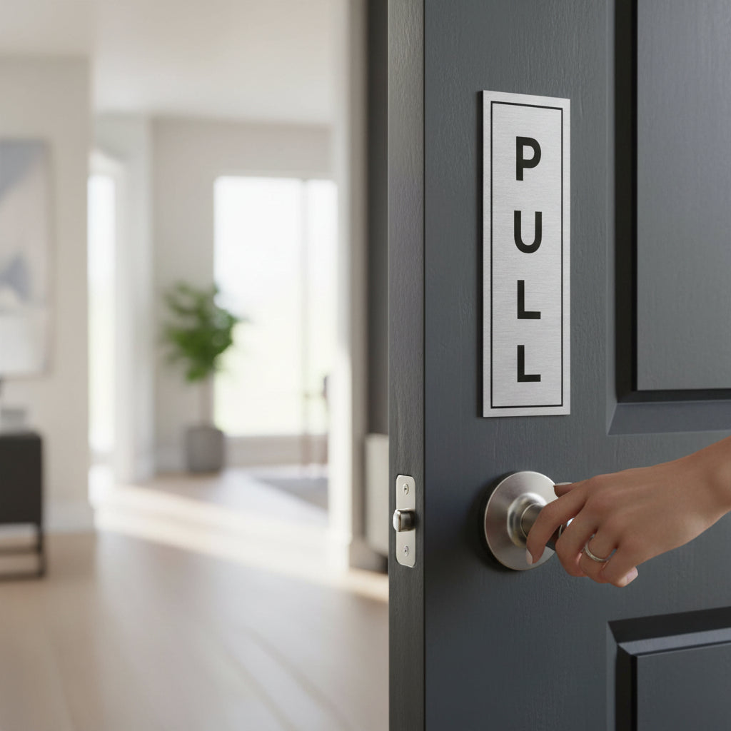 Slimline Aluminium Push & Pull Signs - 50 x 150mm | Viro Display