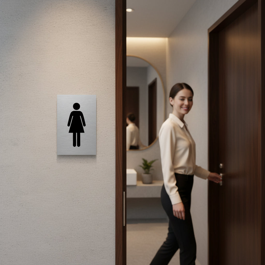 Slimline Aluminium Toilet Sign 3 Pack - Male, Female & Accessible - 100 x 150mm | Viro Display