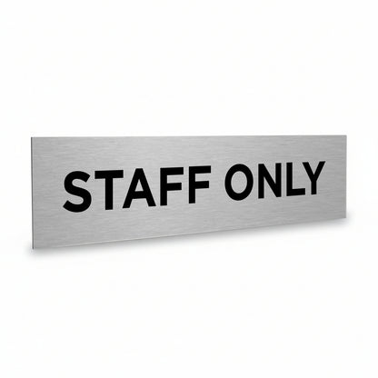 Slimline Aluminium Staff Only Sign - 200 x 50mm | Viro Display
