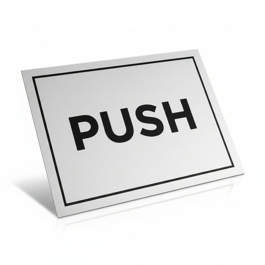 Push Bolt Sign Push Pull Signs, Push Door Sign, Pull to Open Sign | Viro Display UK