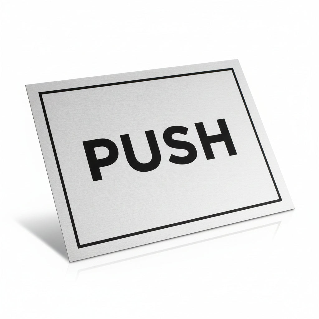Slimline Aluminium Push & Pull Signs - 100 x 75mm | Viro Display