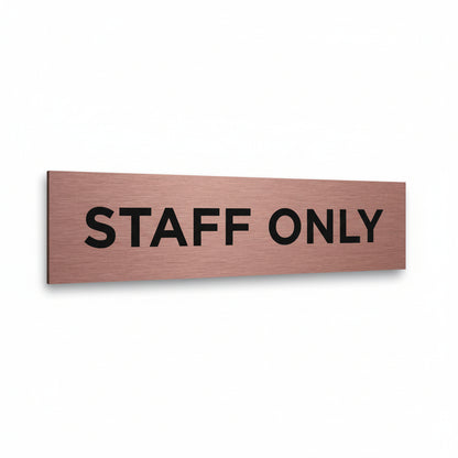 Slimline Aluminium Staff Only Sign - 200 x 50mm | Viro Display