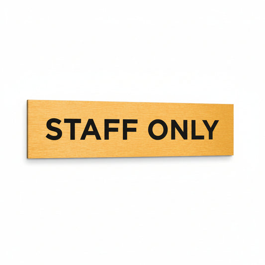 Slimline Aluminium Staff Only Sign - 200 x 50mm | Viro Display