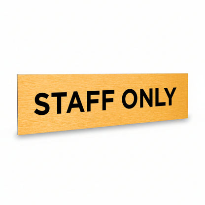Slimline Aluminium Staff Only Sign - 200 x 50mm | Viro Display