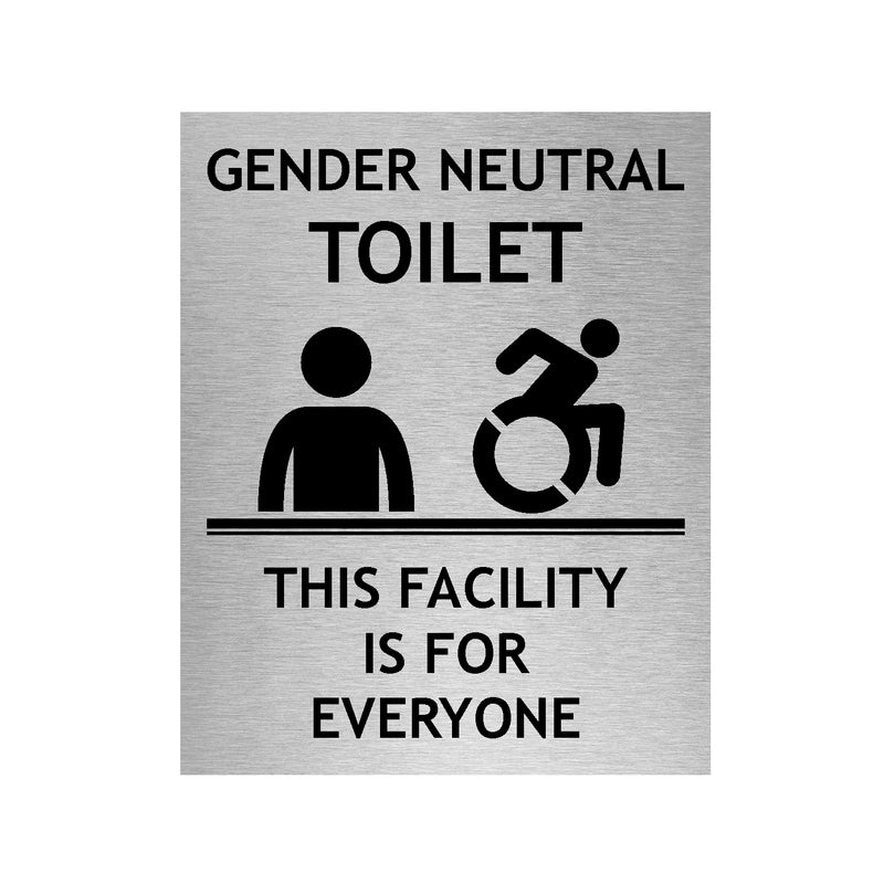 Slimline Aluminium Gender Neutral Toilet Sign