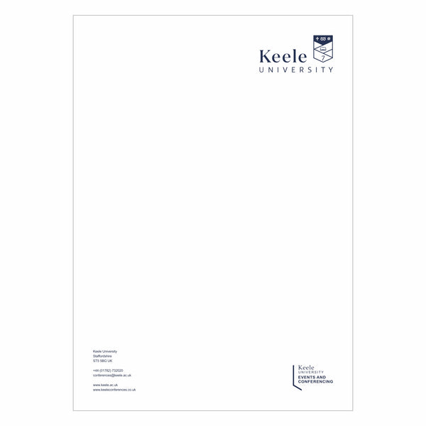 Keele University A4 Sheet Paper Pads (Quantity: 2500)