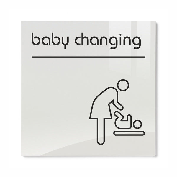 Opal Acrylic Baby Changing Toilet Sign