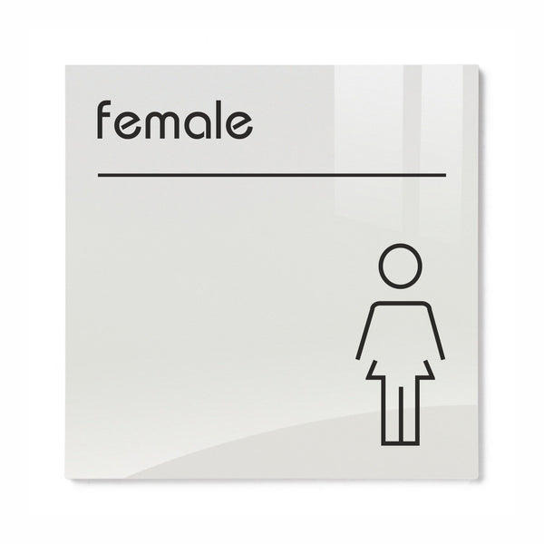 Opal Acrylic Female Toilet Sign