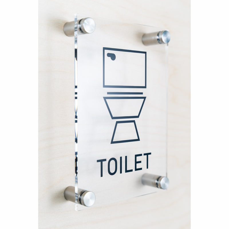 OptiV Clear Acrylic Gender Neutral Toilet Sign
